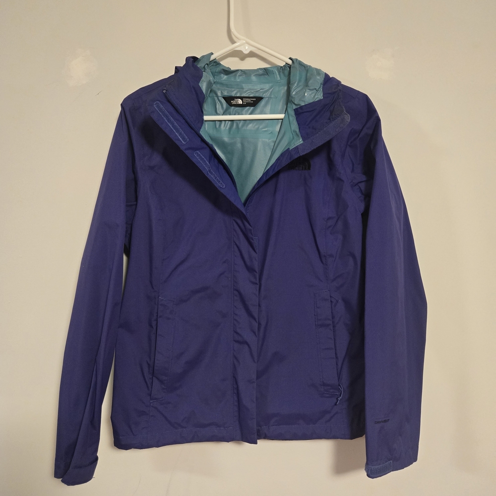 Women’s Lightweight Hooded Rain Coat Jacket - Purple with Teal Lining